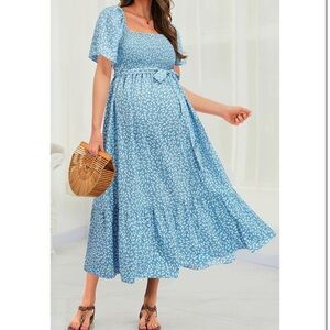 Blue Floral Maxi Dress Size S-M